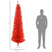 7FT Red Pencil Artificial Christmas Tree — 499 Tips, Unlit, Slim Space - Saving, Plastic Stand - Monsta Online
