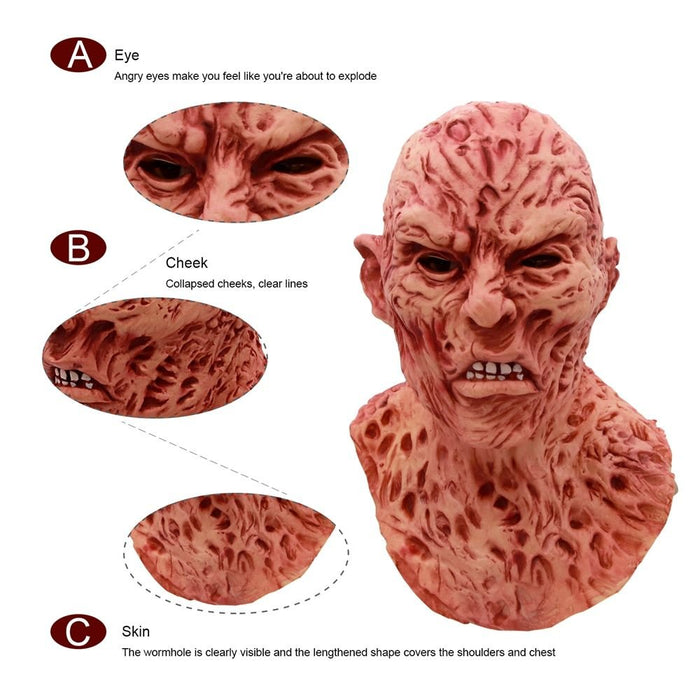 Halloween Freddy Krueger Horror Mask – Realistic Scary Costume for Adults - Monsta Online