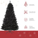 7FT Black Pencil Artificial Christmas Tree — 1346 Tips, Unlit, Auto - Open, Slim Space - Saving, Metal Base - Monsta Online