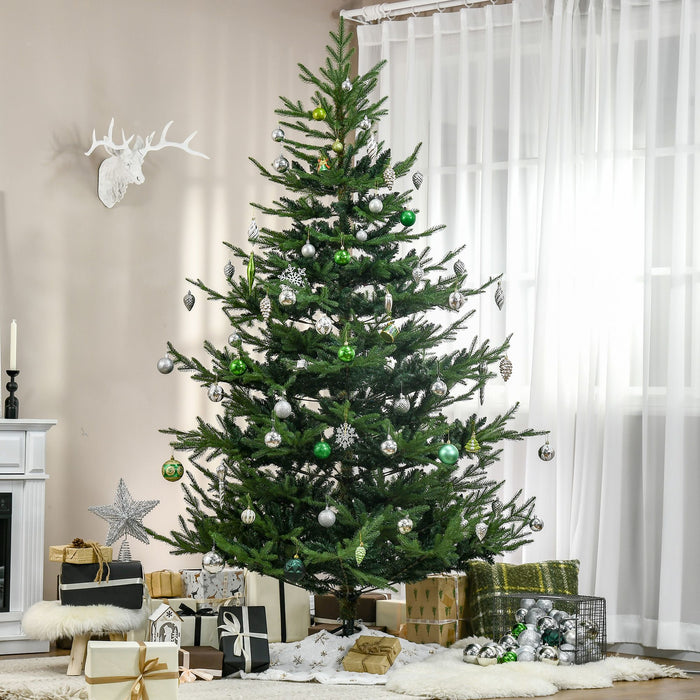 7.5FT Pencil Artificial Christmas Tree — 1218 Tips, Unlit, Auto - Open Nordic Pine, Realistic Branches, Steel Base - Monsta Online