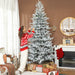 9FT Snow Flocked Full Spruce Artificial Christmas Tree — 2514 Tips, Auto - Open Hinged, Unlit, Metal Base - Monsta Online