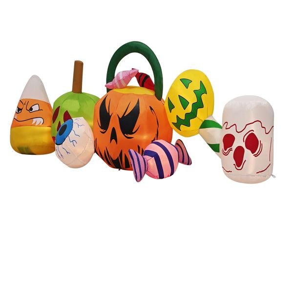 8FT Halloween Inflatable Pumpkins Eyeball Candy with Built - in LED Lights - Monsta Online