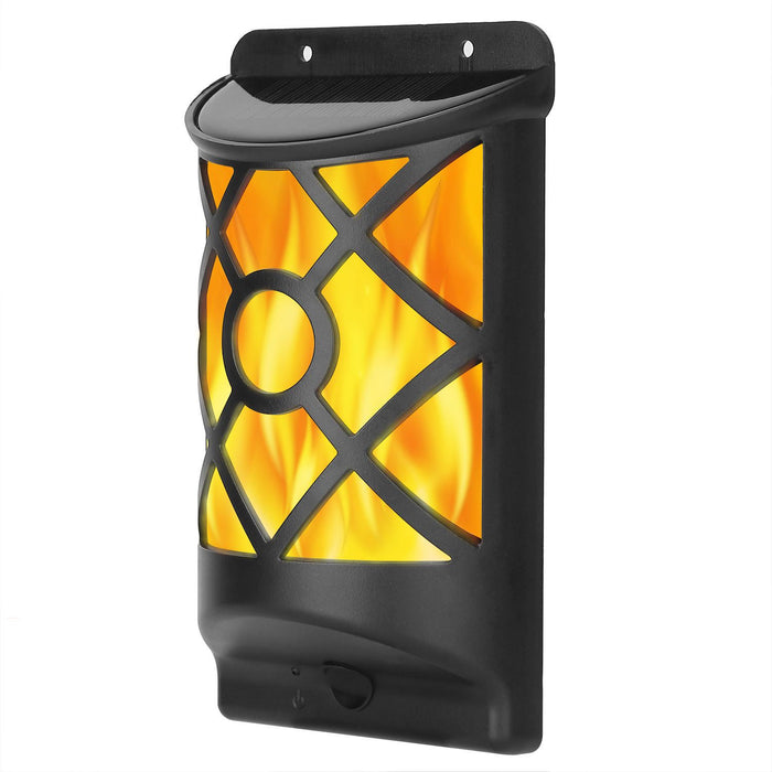 Solar Outdoor Flickering Flame Wall Lights - Waterproof 96 LEDs with Auto On/Off Feature - Monsta Online