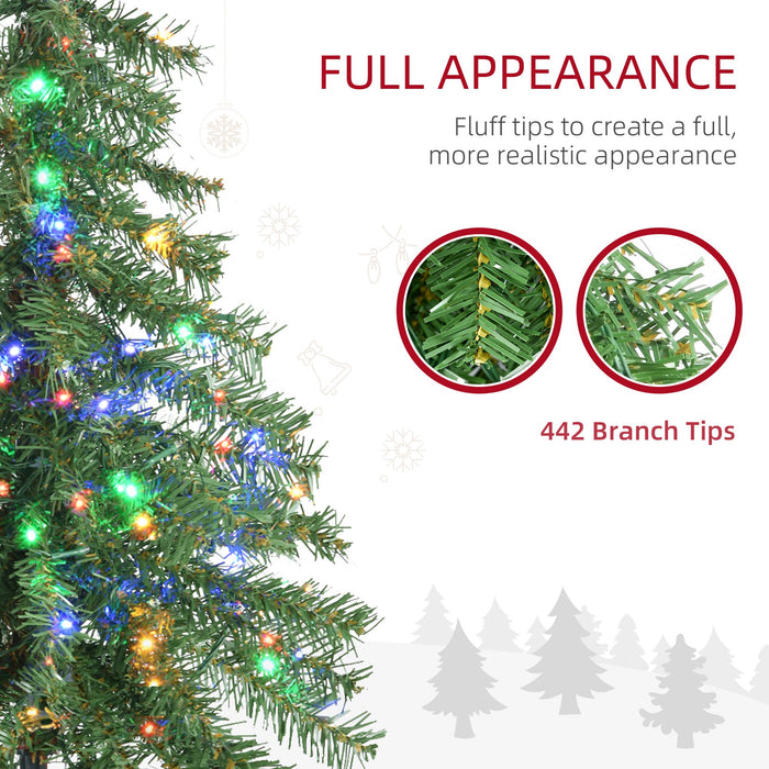 6FT Pencil Pre - Lit Artificial Christmas Tree — 175 LEDs, 442 Tips, 7 Light Modes, Warm White or Multi - Color, Steel Base - Monsta Online