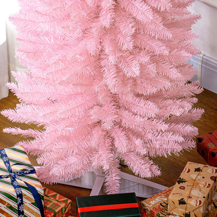 8FT Pink Pencil Artificial Christmas Tree — 618 Tips, Slim Space - Saving, Plastic Stand - Monsta Online