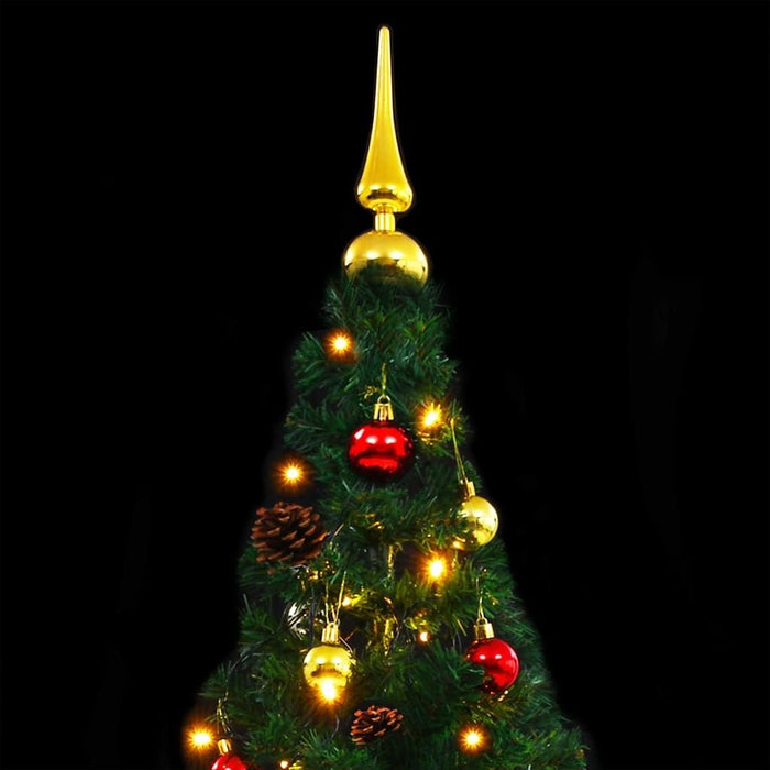 7FT Pre‑Lit Artificial Christmas Tree with Baubles — 200 LEDs, 910 Tips, USB Powered - Monsta Online