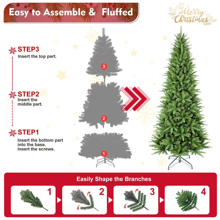 4FT Unlit Artificial Christmas Tree — 424 PE/PVC Tips, Hinged, Foldable Metal Base - Monsta Online