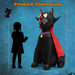 4.7ft Inflatable Halloween Vampire Cat with Red Cloak and LED Lights - Monsta Online