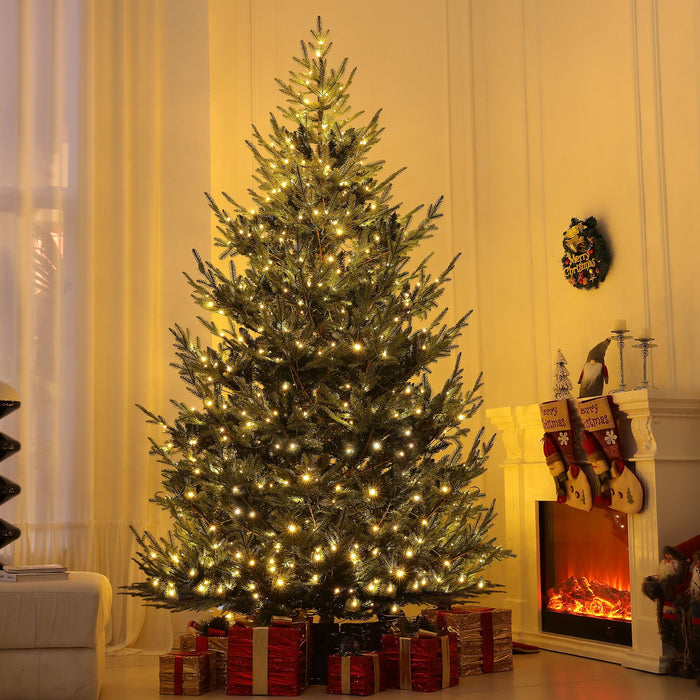 9FT Pre - Lit Artificial Christmas Tree — 300 Dual - Color LED Lights, 1939 Tips, Remote, 11 Modes, Metal Base - Monsta Online