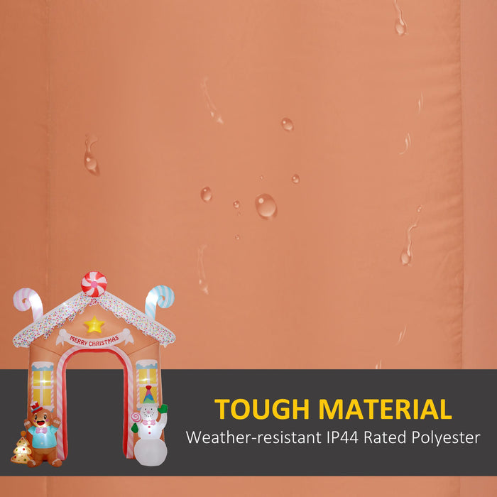 10FT Prelit Inflatable Gingerbread House Archway with Snowman and LED Lights - Outdoor Christmas Decoration - Monsta Online