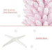 7FT Flocked Pink Pencil Artificial Christmas Tree — 499 Snow Tips, Unlit, Slim Space - Saving, Metal Base - Monsta Online