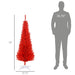 5FT Red Pencil Artificial Christmas Tree — 294 Tips, Unlit, Slim Space - Saving, Plastic Stand - Monsta Online