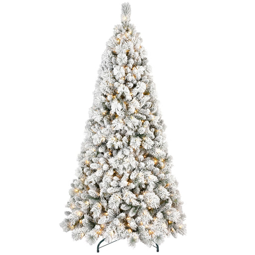 9FT Pre - Lit Snow Flocked Artificial Christmas Tree — 1964 Tips, 750 LED Lights, Hinged - Monsta Online