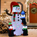 6FT Prelit Inflatable 3 Penguins Building Snowman with Swirling LED Lights - Outdoor Christmas Decoration - Monsta Online