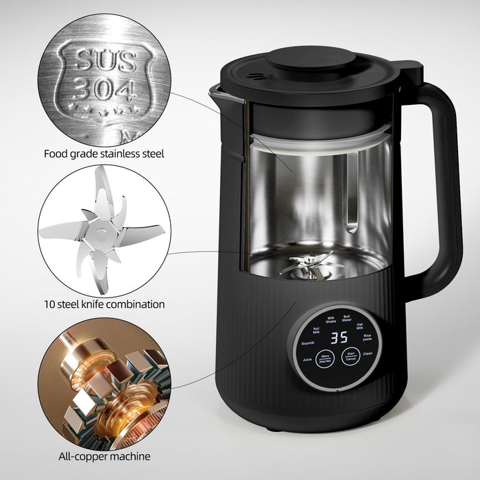 Versatile 8 in 1 Nut Milk Maker 35oz with Keep Warm and Delay Start - Monsta Online