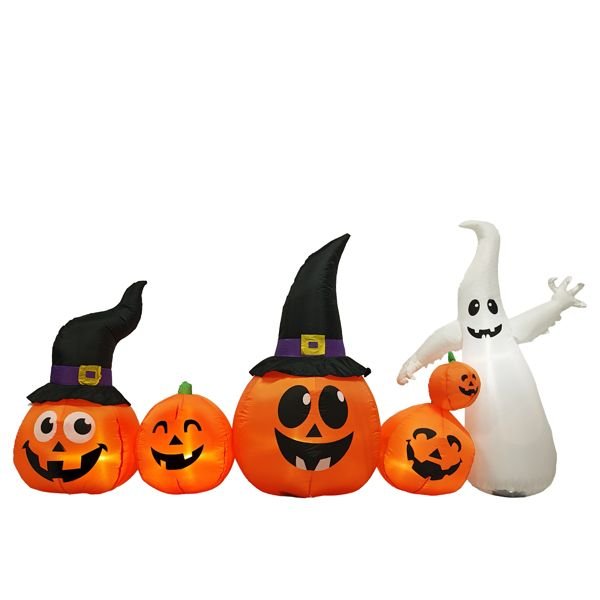 8FT Halloween Inflatable Pumpkins with Ghost – Lighted Blow Up Yard Decoration - Monsta Online