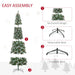 9FT Slim Snow Flocked Pre - Lit Artificial Christmas Tree — 460 Warm White LEDs, 1298 Tips, Pine Cones, Berries - Monsta Online
