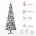 7.5FT Flocked Pencil Artificial Christmas Tree — 950 Tips, Snow, Pinecones, Berries, Unlit, Auto - Open - Monsta Online