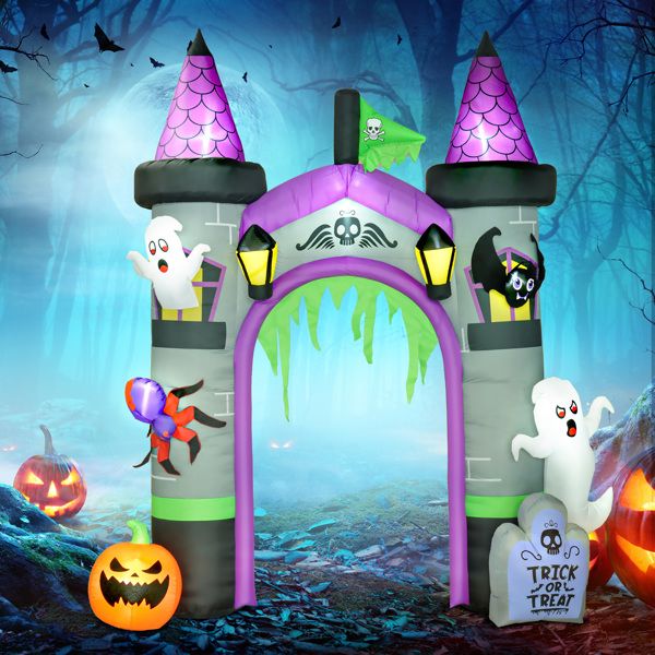 12FT Halloween Inflatable Archway with Ghost, Pumpkin, Spider and Bat - Monsta Online