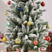 6FT Snow Flocked Pencil Artificial Christmas Tree — 394 Tips, Unlit, Auto - Open, Steel Base, Green & White - Monsta Online