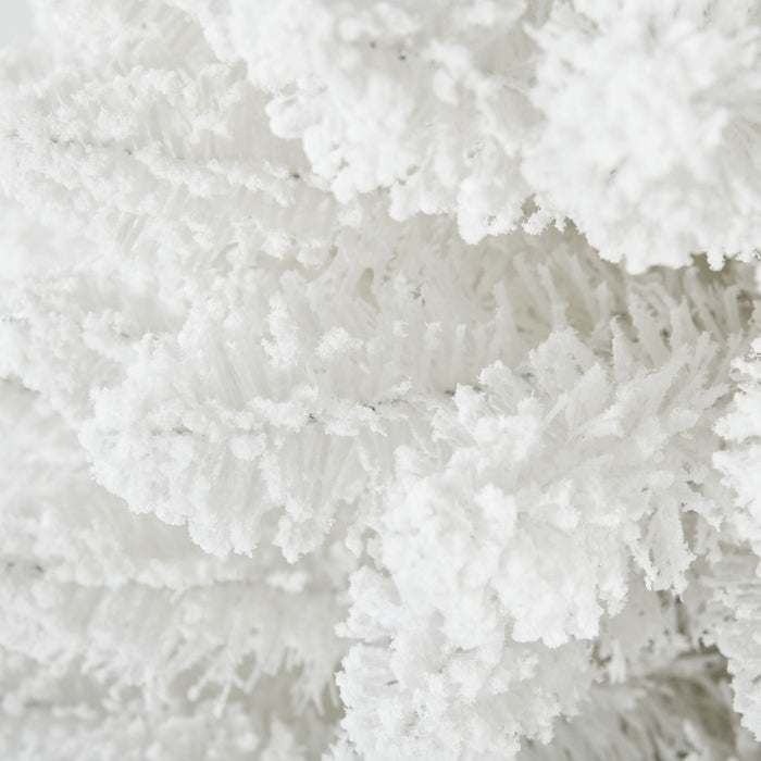 6FT Snow Flocked White Pencil Artificial Christmas Tree — 390 Tips, Slim Shape, Metal Stand - Monsta Online