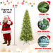 8FT Pre - Lit Pencil Artificial Christmas Tree — 1612 Tips, 500 LED Lights, PE & PVC Mixed, Metal Stand - Monsta Online