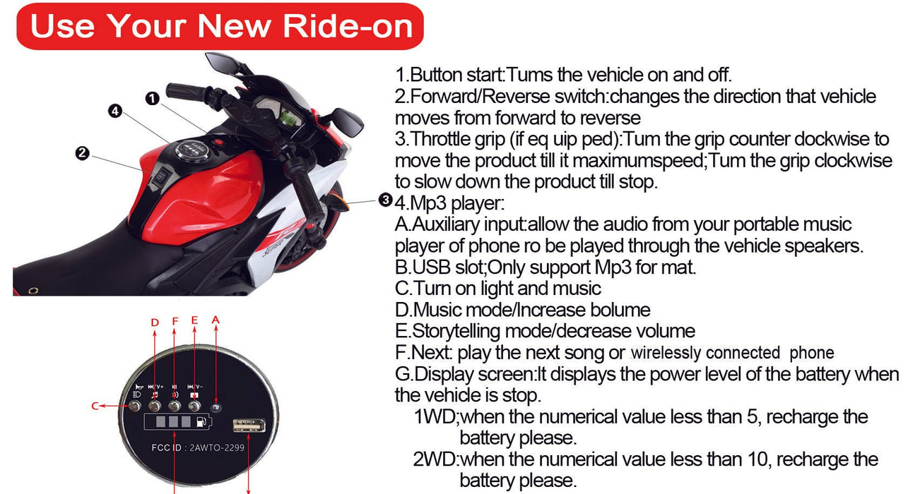 12V Electric Ride - On Kids with Manual Throttle and Lighted Wheels - Monsta Online