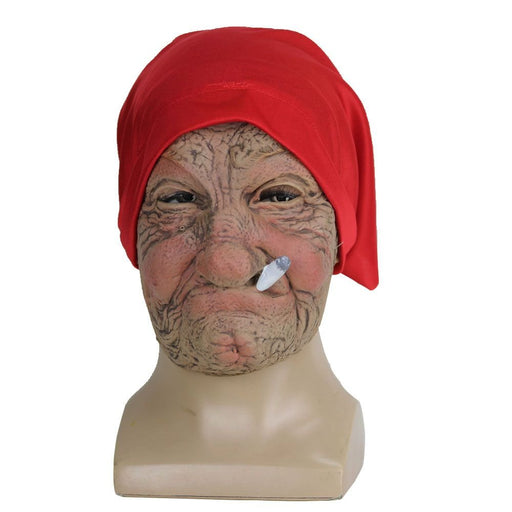 Halloween Grandma Scary Old Woman Mask – Funny Costume Party Prop for Little Red Hood Cosplay - Monsta Online