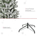 6FT Snow Flocked Pencil Artificial Christmas Tree — 394 Tips, Unlit, Auto - Open, Steel Base, Green & White - Monsta Online