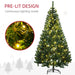 6FT Pre - Lit Artificial Christmas Tree — 250 Warm White LED Lights, 1000 Tips, Hinged, Metal Base - Monsta Online