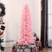 6FT Pink Pencil Artificial Christmas Tree — 618 Tips, Unlit, Auto - Open, Space - Saving, Steel Base - Monsta Online