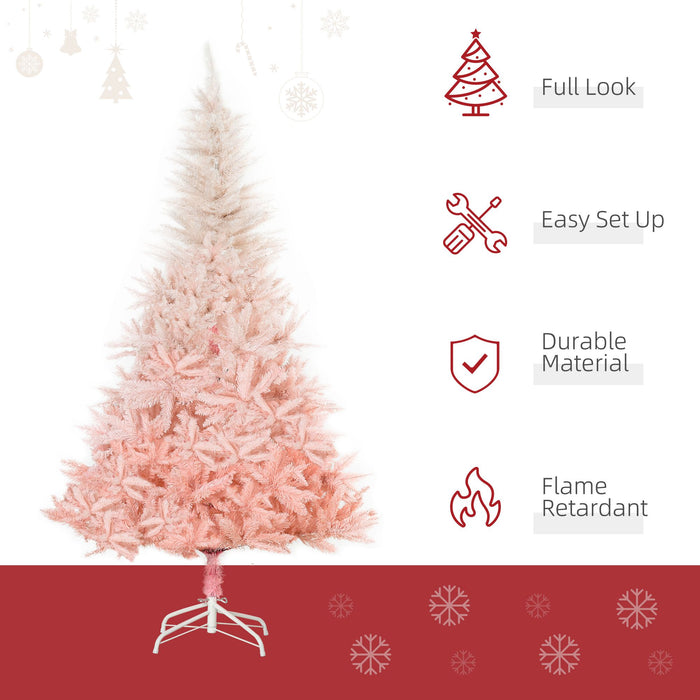6FT Pink Spruce Artificial Christmas Tree — 800 Tips, Unlit, Auto - Open, Full Realistic Branches, Metal Base - Monsta Online