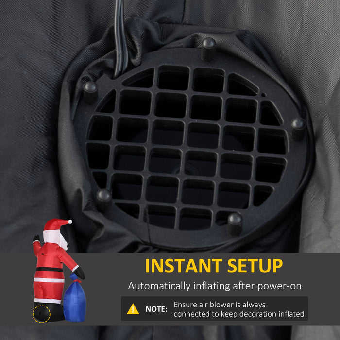 8FT Prelit Inflatable Smiling Santa Claus with Gift Bag and LED Lights - Outdoor Christmas Decoration - Monsta Online