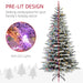 6.5FT Snow Flocked Pre - Lit Artificial Christmas Tree — 400 Dual - Color LEDs, 11 Modes, 990 Tips, Remote - Monsta Online