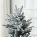 4.5FT Snow Flocked Pencil Artificial Christmas Tree — 267 Tips, Unlit, Auto - Open, Hinged, Steel Base - Monsta Online