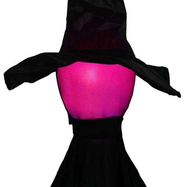 5.2ft Sound Activated Halloween Animatronic Black Witch – with Color - Changing LED Head and Creepy Sounds - Monsta Online