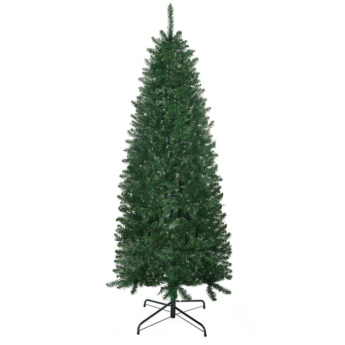 6FT Slim Artificial Christmas Tree — 583 Tips, Unlit, Full Realistic Branches, Collapsible Metal Base - Monsta Online