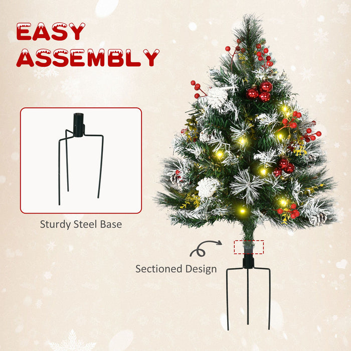 2FT Pre - Lit Artificial Christmas Tree 2 - Pack — 24 LED Lights, Berries, Pinecones, Cordless, Outdoor/Indoor - Monsta Online