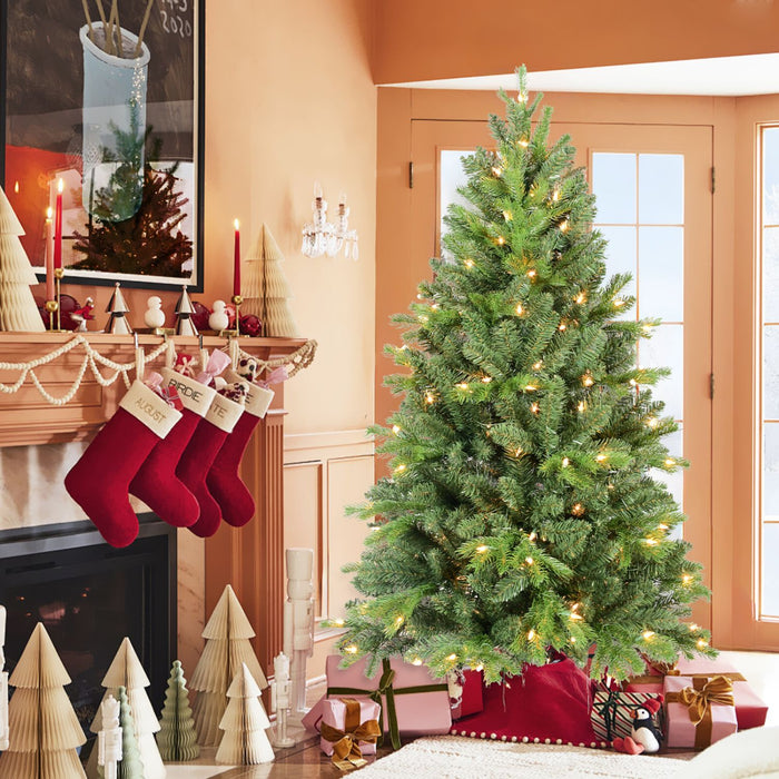 7.5FT Artificial Christmas Tree — Full, 1599 Tips, PE+PVC, Hinged, Metal Stand - Monsta Online