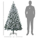 6FT Pre - Lit Snow Flocked Artificial Christmas Tree — 350 LED Lights, 8 Modes, 607 Tips, Steel Base - Monsta Online