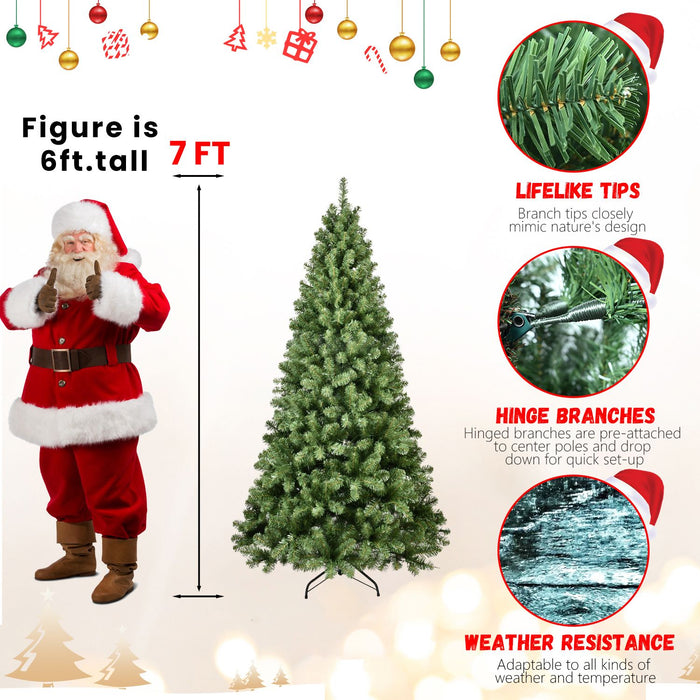 7FT Pre - Lit Artificial Christmas Tree — 400 UL Lights, Memory Wire, 1072 Tips, Auto - Unfold, Metal Stand - Monsta Online