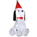 6FT Prelit Inflatable Puppy Dog Wearing Santa Hat with LED Lights - Outdoor Christmas Decoration - Monsta Online