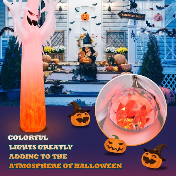12FT Halloween Inflatable Ghost with Flame Light - Monsta Online