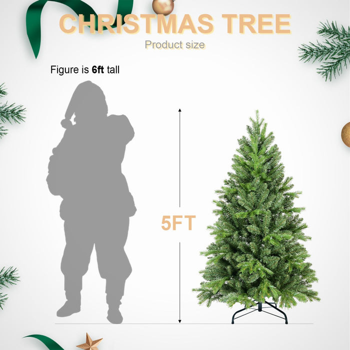7.5FT Artificial Christmas Tree — Full, 1599 Tips, PE+PVC, Hinged, Metal Stand - Monsta Online