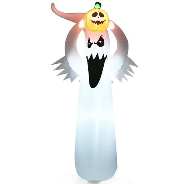 6FT Halloween Inflatable Ghost Holding Pumpkin with LED Lights - Monsta Online