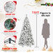 7.5FT Flocked Artificial Christmas Tree White — Full, 1252 Tips, PVC+Hard Needle, Hinged, Metal Stand - Monsta Online