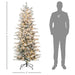 6FT Snow Flocked Pre - Lit Artificial Christmas Tree — 250 Warm Yellow Lights, 636 Tips, Auto - Open, Full - Monsta Online