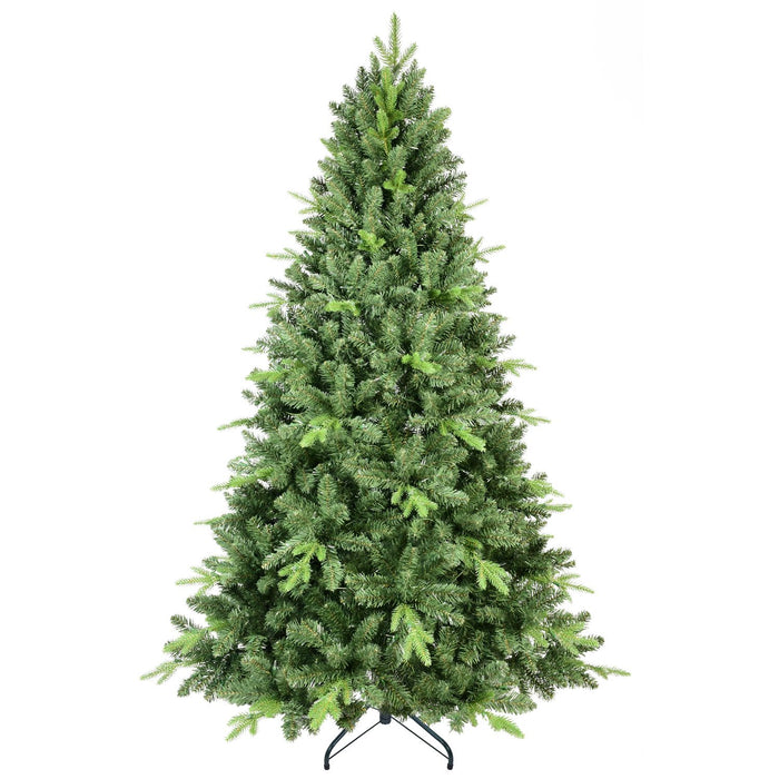 7FT Artificial Christmas Tree — 1875 Tips, PE+PVC, Full Shape, Hinged, Metal Stand - Monsta Online