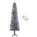 7.5FT Snow Flocked Pencil Pre - Lit Artificial Christmas Tree — 220 Dual - Color LEDs, 11 Modes, Remote, 519 Tips - Monsta Online