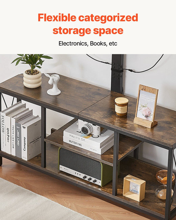 Modern LED TV Stand Entertainment Center for 75 Inch TVs with Adjustable Swivel and Height - Monsta Online